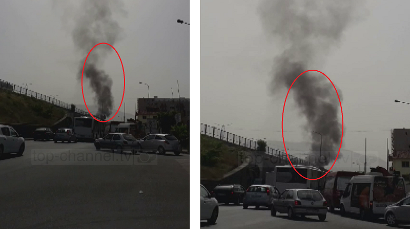 Video/ Tym i zi dhe flakë, makina shkrumbohet&hellip;