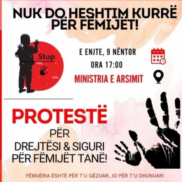 Dhunimi i 3 vjeçares në kopsht, organizohet protestë para Ministrisë&hellip;